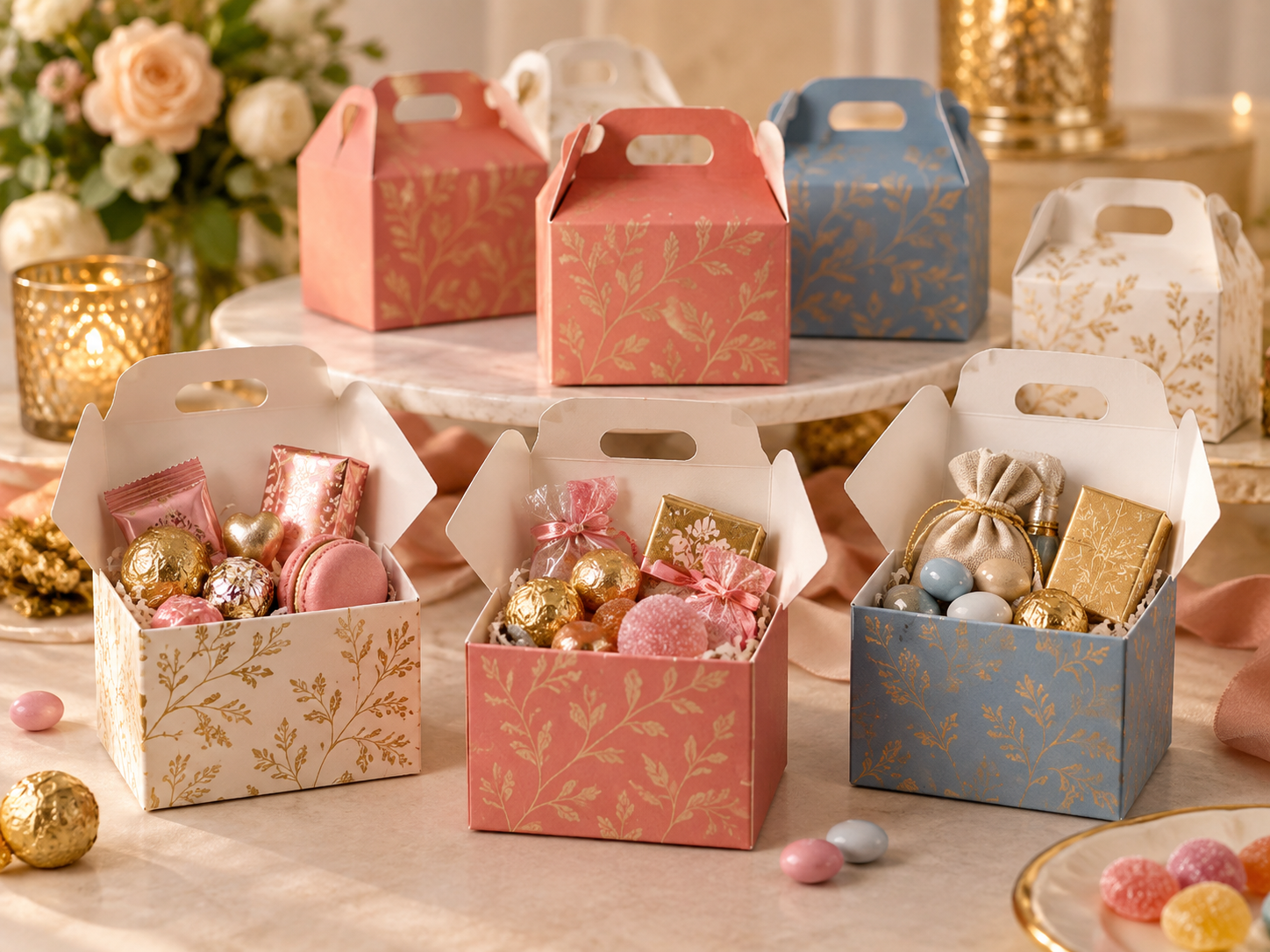 Favor boxes open