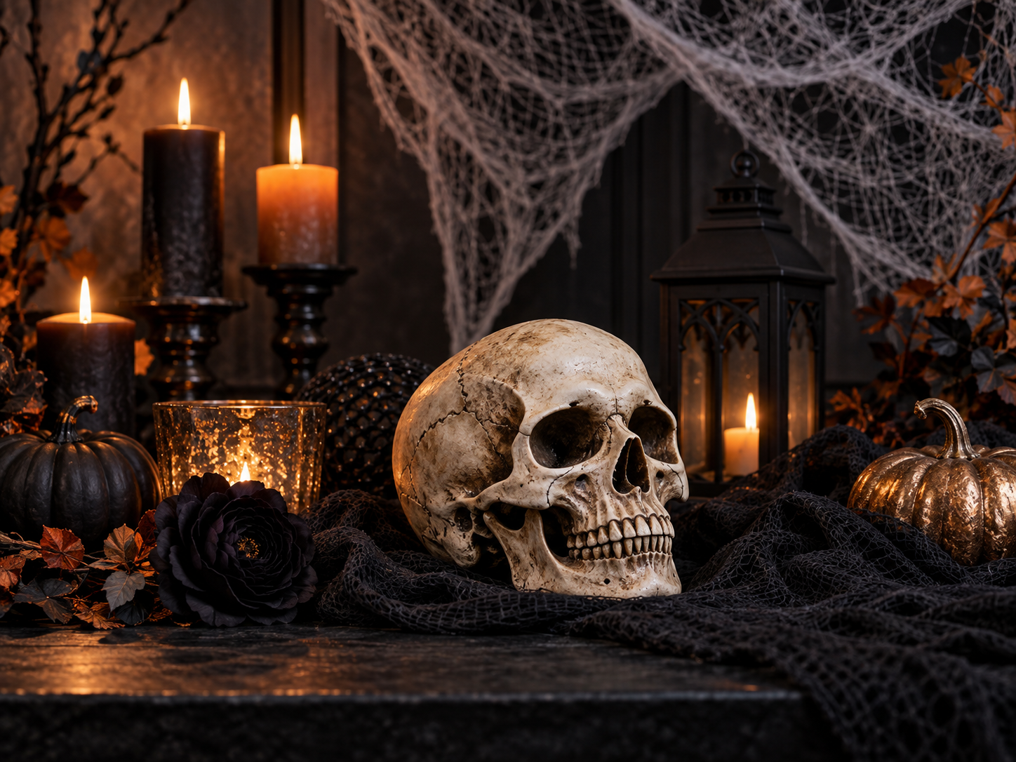 Skull and spiderweb